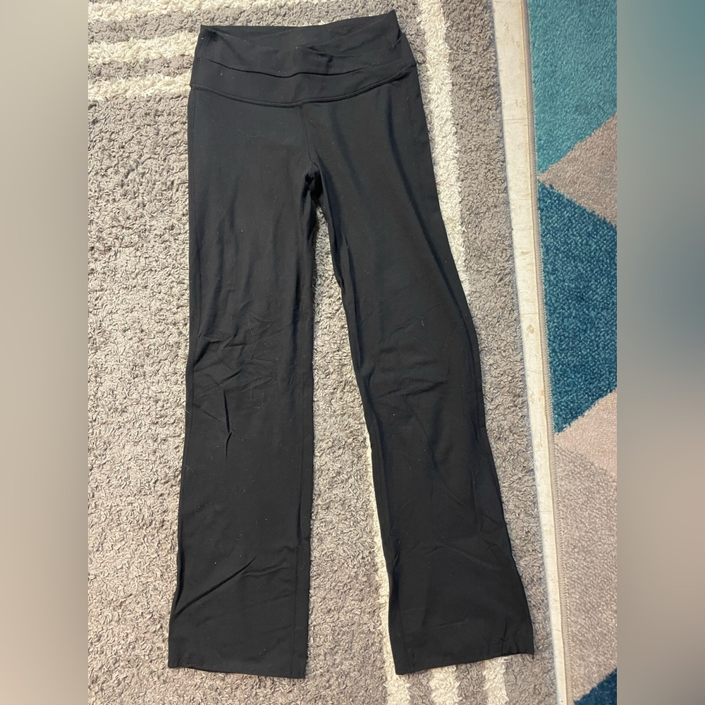 black lululemon flare groove pants